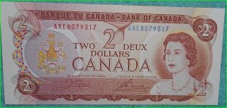 1974 Bank Of Canada 2 Dollar Bank Note Unc ?? photo