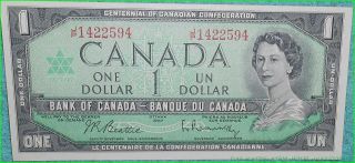 1967 Bank Of Canada 1 Dollar Bank Note Unc ?? photo