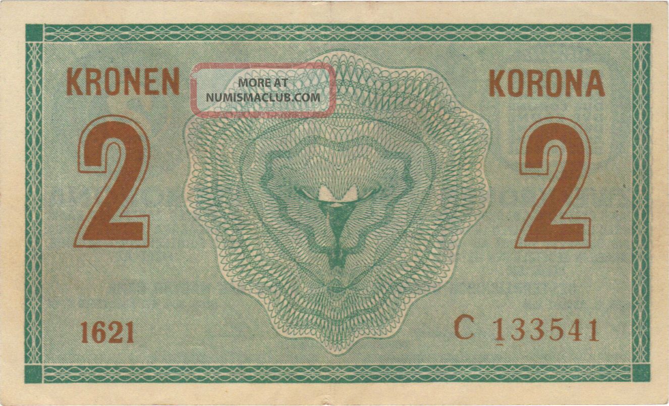 1914 2 Kronen Austria Currency Banknote Note Money Bill Cash Wwi