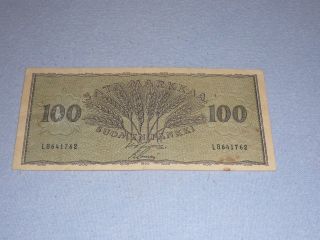 100 Markka Finland 1955 Banknote photo
