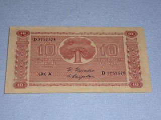 10 Markka Finland 1945 Banknote photo