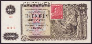 Czechoslovakia - 1000 Korun,  1945 - Unc photo