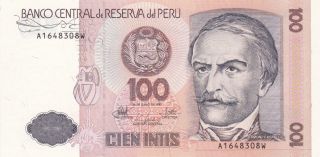 100 Intis From Peru Extra Fine - Aunc Note photo