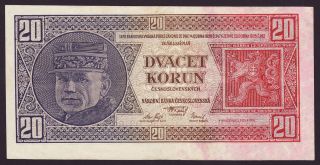 Czechoslovakia - 20 Korun,  1926 - Vf - Avf photo