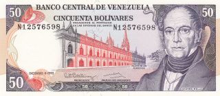 50 Bolivares From Venezuela.  Extra Fine - Aunc Note photo