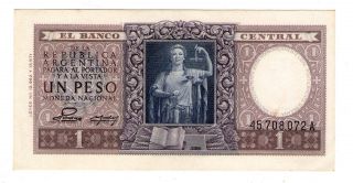 Argentina Note 1953 1 Peso Series A - P 260b - B 1910 photo