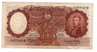 Argentina Note 1964 100 Pesos Series D - P 272c - B 2068a photo