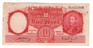 Argentina Note 1950 10 Pesos Series B - P 265b - B 1940 photo