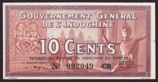 French Indo - China - 10 Cents - Nd (1939) - Unc photo