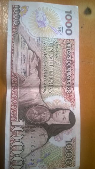 Mexican Paper 1000 Money Unc photo