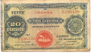 Angola (loanda) Portugal 20 Centavos 05/11/1914 photo