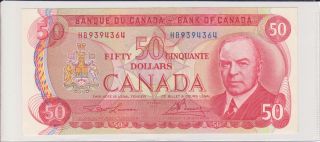 1975 50 Dollar Note Bank Of Canada Hb9 Prefix Crisp photo