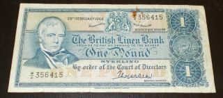 Scotland 1968 The British Linen Bank 1 Pound 6415 photo
