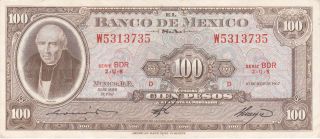 Mexico: 100 Pesos,  P - 61d,  10 - 5 - 1967,  Hidalgo,  Abnc,  Xf photo