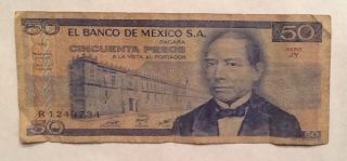 50 Pesos Mexico Banknote No 2 - We Combine Shipment photo