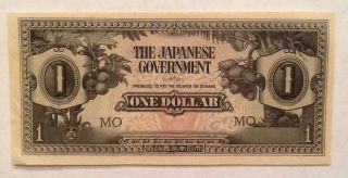 1942 1 Dollar Malaya Unc Japanese Occupation Currency - We Combine Shipment photo