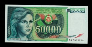 Yugoslavia 50000 Dinara 1988 Ba Pick 96 Unc -. photo