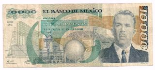 1987 Mexico 10000 Pesos Note - P90a photo