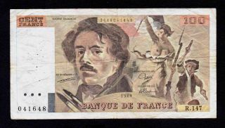 100 Francs 1989 Banque De France photo