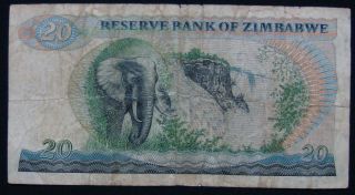 Zimbabwe 20 Dollars 1983 Rare photo
