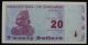 Zimbabwe 20 Dollars 2009 Unc. ,  Rare Series Aa Africa photo 1