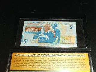 Jack Nicklaus 5 Pound Royal Bank Of Scotland Bank Note,  Uncirculated photo