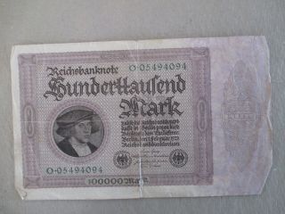 1923 100000 German Mark photo