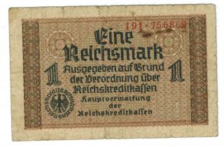 Germany 1 Reichsmark Ww2 1940 - 1945 Swastika photo