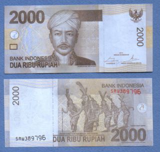 Indonesia 2000 Rupiah 2014 Uncirculated Banknote photo