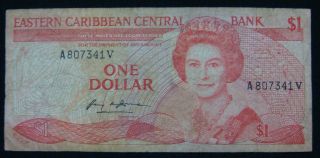 Eastern Caribbean 1 Dollar Nd 1988,  Pick 21 photo