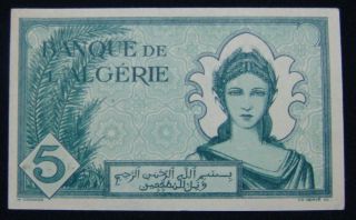 Algeria 5 Francs 1942,  Unc. ,  Pick 91 photo