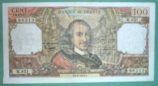 France 100 Francs,  P 149 E,  Issued 06.  02.  1975,  Corneille photo