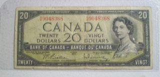 1954 Canada 20 Dollars Bank Note photo