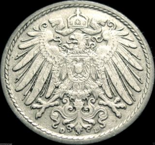 ♡ Germany - The German Empire - German 1909d 5 Pfennig Coin photo