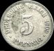 ♡ Germany - The German Empire - German 1909d 5 Pfennig Coin Europe photo 1