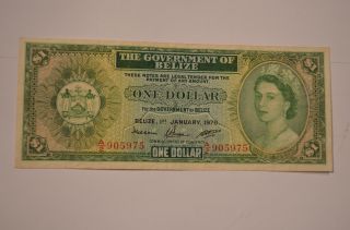 1976 Belize $1 Paper Currency photo