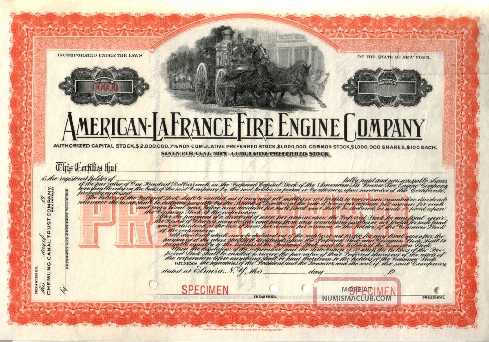 Fine Full Sz Color Reprint Only Known American Lafrance Stock W Ancient Fire Eng Transportation photo