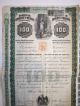 Banco De Londres Y Mexico Victoria Queen 100$ Green 1905 With 66 Coupons. Stocks & Bonds, Scripophily photo 1