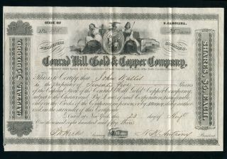 1853 Conrad Hill Gold & Copper Company Mining Stock Certificate Rare Uncanceled photo