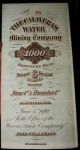 1881 30 Year Debenture Bond $1,  000 At 6 The Calaveras Water & Mining Co. Stocks & Bonds, Scripophily photo 7