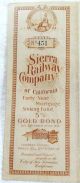 Vintage Sierra Railway Co.  Of California - Gold Bond - 1944 - Sinking Bond Transportation photo 2