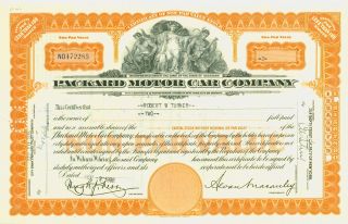 1936 Stock Certificate - Packard Motor Car Company photo