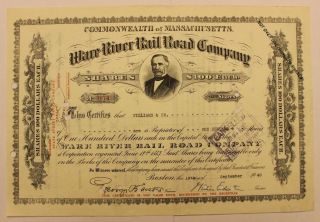 1940 Ware River Railroad Company Stock Certificate Boston,  Massachusetts photo