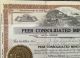 1923 Peer Consolidated Mines Company [gold] - Ely Nevada - 3 For 25,  000 Shares Stocks & Bonds, Scripophily photo 1