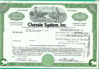 Stock Certificate Chessie System,  Inc.  50 Shares No 1104616 1974 Sand & Co. photo