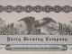 Unissued Yoerg Brewing Company Stock Certificate 1942 Beer Stocks & Bonds, Scripophily photo 1