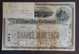 1894 Wagner Palace Car Company Stock Certificate photo