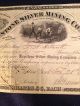 Antique Keystone Silver Mining Company Stock Certificate At Austin Nevada 1867 Stocks & Bonds, Scripophily photo 2