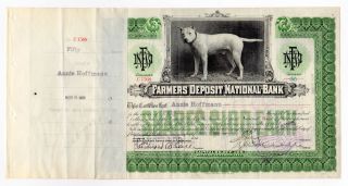 Farmers Deposit National Bank Stock Certificate photo
