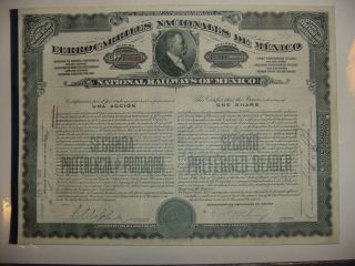 National Railways Of Mexico Bond Stock Certificate Railroad photo